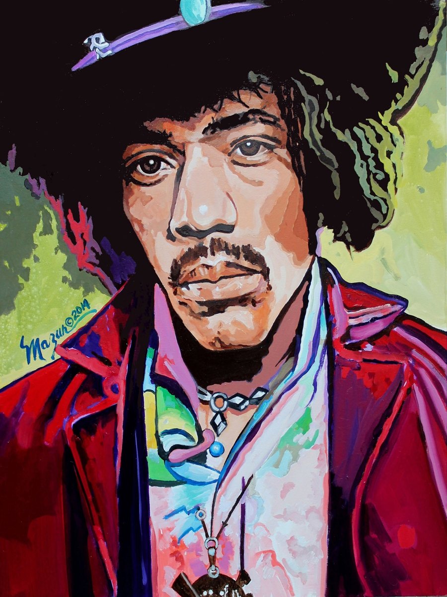 Jimi Hendrix by Ruby Mazur - Retroactv Merch Inc.