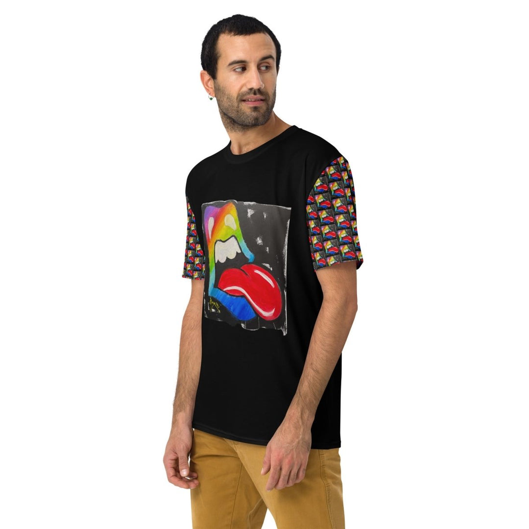 Rainbow Mouth & Tongue Men's T-Shirt by Ruby Mazur - Retroactv Merch Inc.