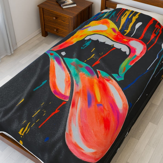 Ruby Mazur Mouth & Tongue Plush Blanket (2 sizes) - Retroactv Merch Inc.