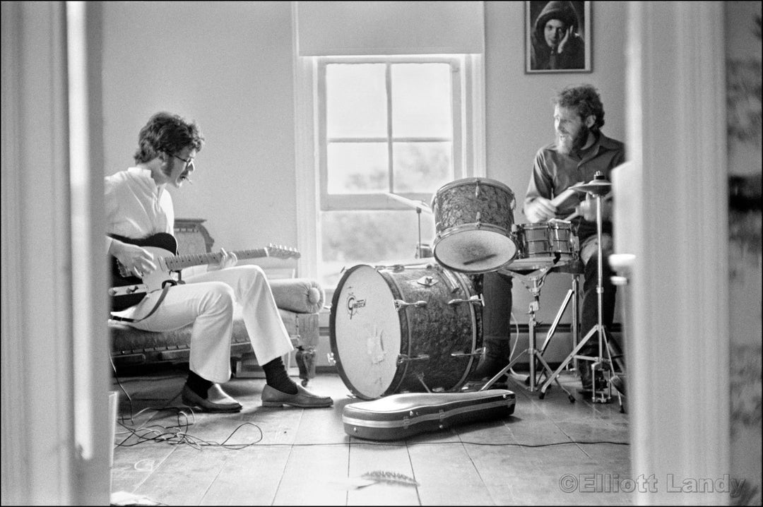 266 – The Band, Robbie & Levon rehearsing in Rick’s Chestnut Hill Road home, Woodstock, NY, 1969 - Elliott Landy