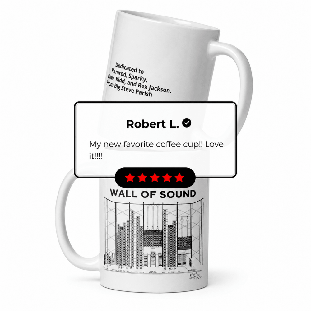Big Steve Wall of Sound White glossy mug - Retroactv Merch Inc.