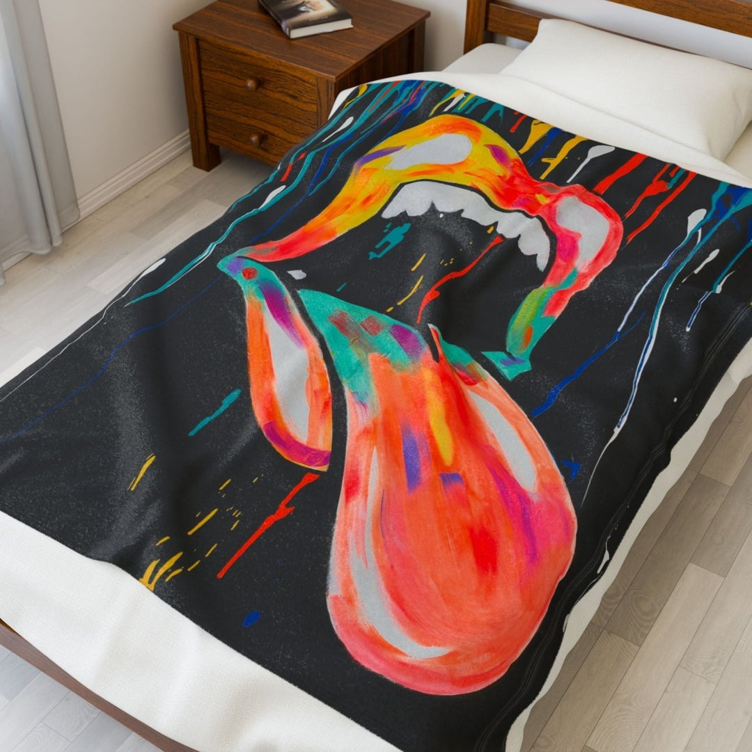 Ruby Mazur Mouth & Tongue Plush Blanket (2 sizes) - Retroactv Merch Inc.