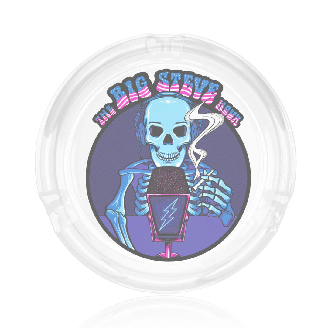 Big Steve Hour Round Glass Ashtray - Retroactv Merch Inc.