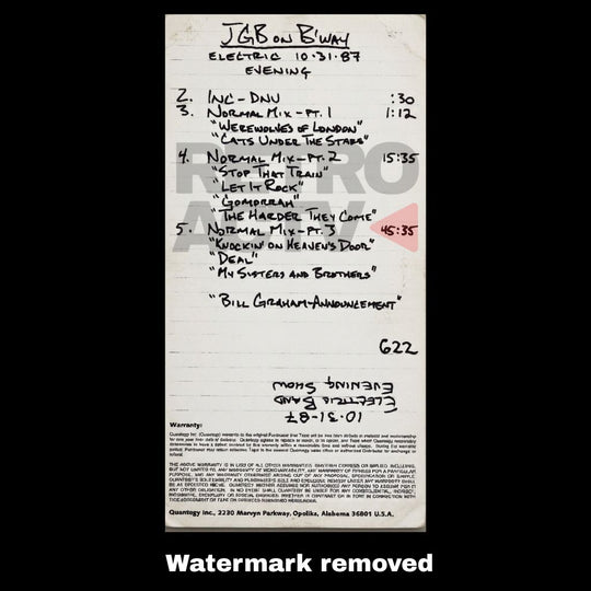 Jerry Garcia Band Recording Session Post Cards (7) - Retroactv Merch Inc.