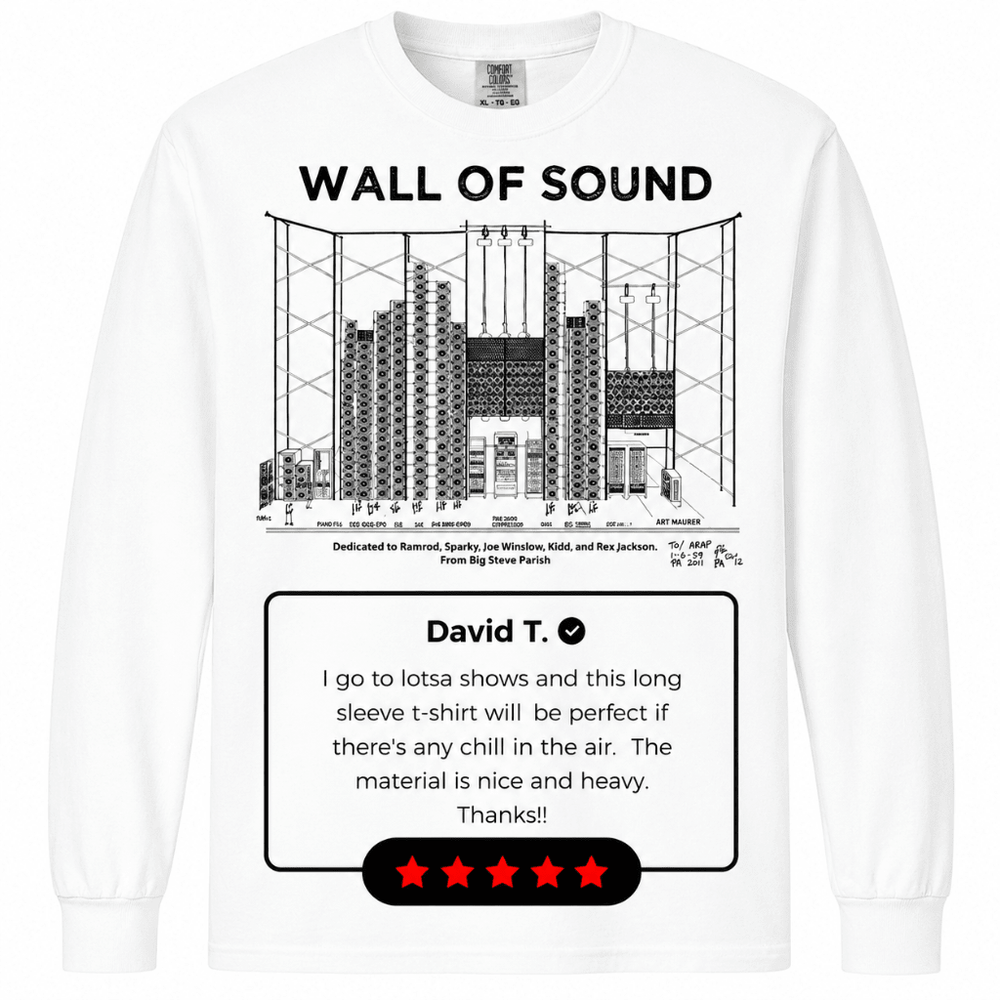 Big Steve Wall of Sound Garment-dyed heavyweight long-sleeve shirt - Retroactv Merch Inc.