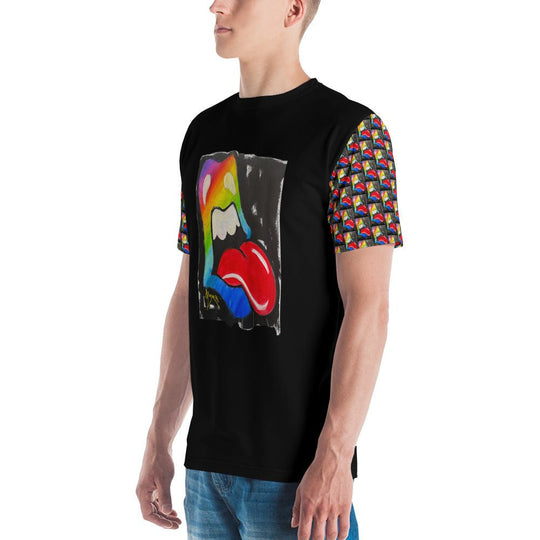 Rainbow Mouth & Tongue Men's T-Shirt by Ruby Mazur - Retroactv Merch Inc.