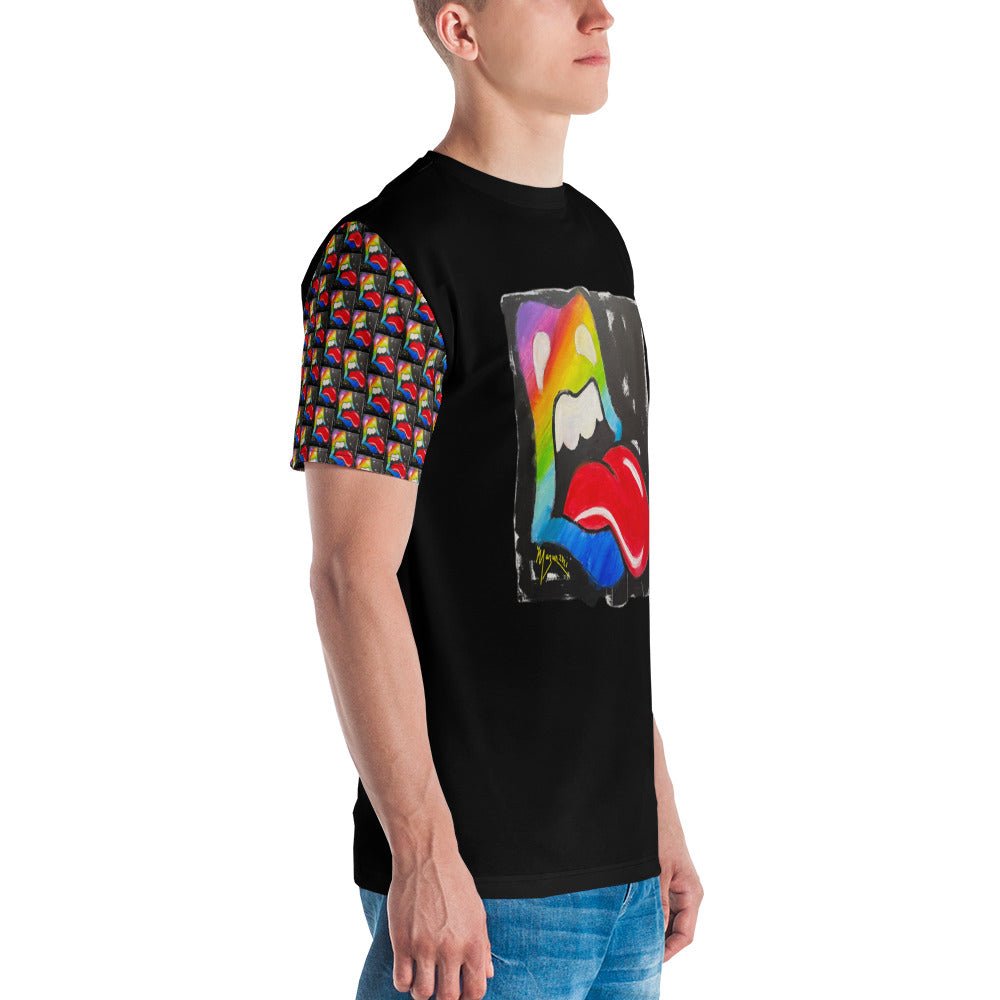 Rainbow Mouth & Tongue Men's T-Shirt by Ruby Mazur - Retroactv Merch Inc.