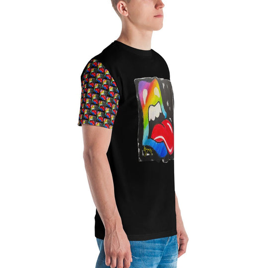 Rainbow Mouth & Tongue Men's T-Shirt by Ruby Mazur - Retroactv Merch Inc.