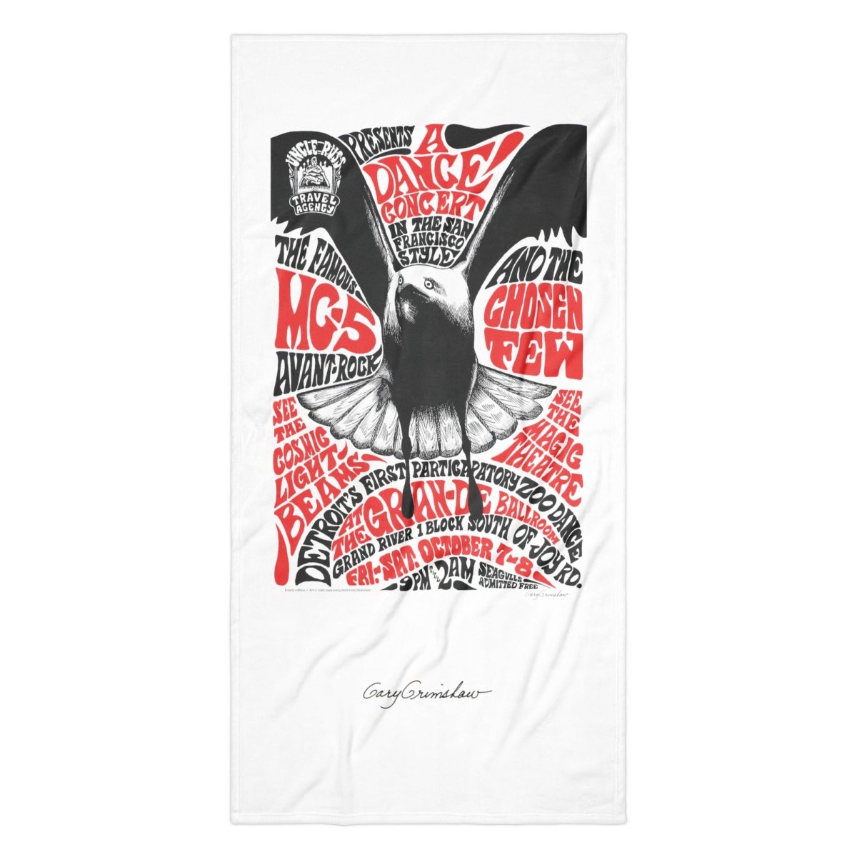 Gary Grimshaw Seagull Towel - Retroactv Merch Inc.
