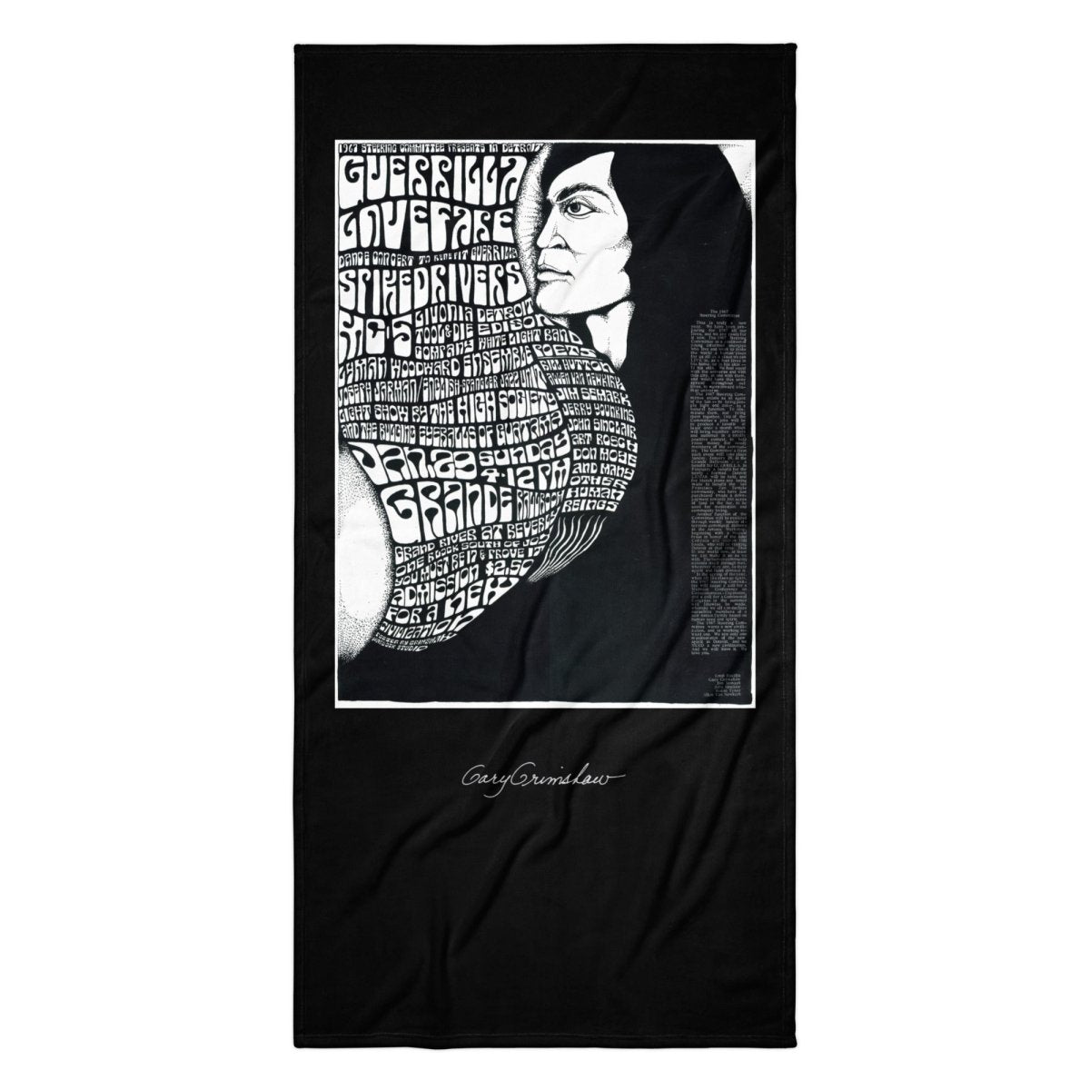 Gary Grimshaw Guerilla Lovefare Towel - Retroactv Merch Inc.