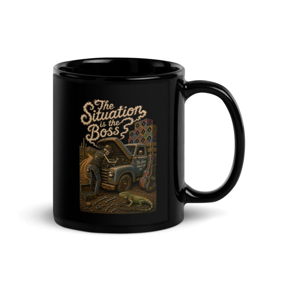 Big Steve "The Situation is the Boss" Black Glossy Mug