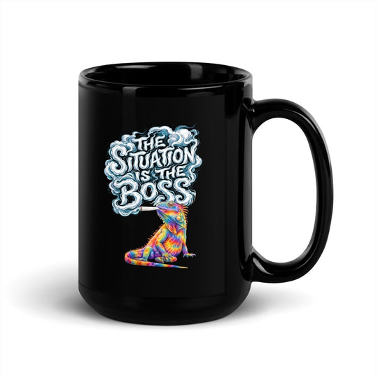 Big Steve Situation is the Boss Black Glossy Mug - Retroactv Merch Inc.