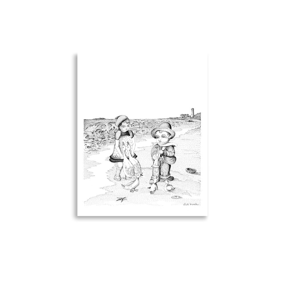 Dick Boak Children On The Beach Poster - Retroactv Merch Inc.