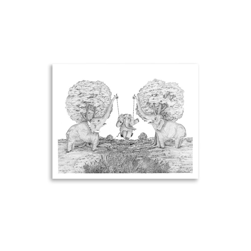 Dick Boak Elephants Poster - Retroactv Merch Inc.