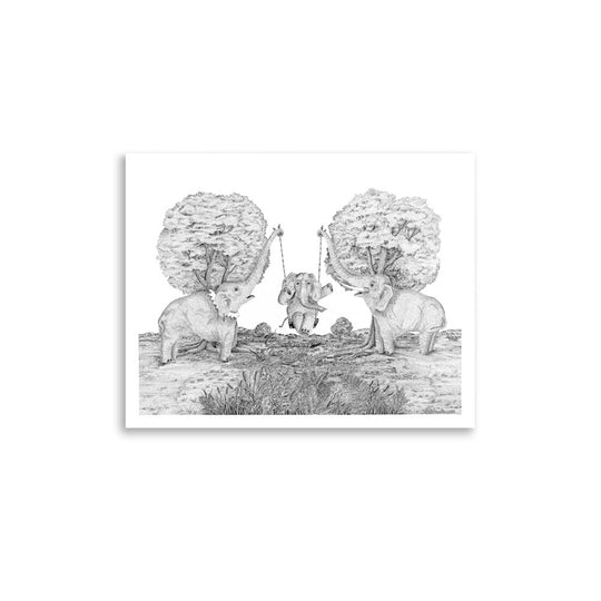 Dick Boak Elephants Poster - Retroactv Merch Inc.