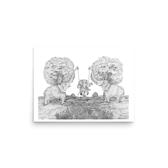 Dick Boak Elephants Poster - Retroactv Merch Inc.