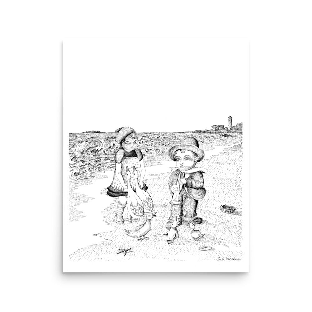 Dick Boak Children On The Beach Poster - Retroactv Merch Inc.