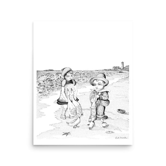 Dick Boak Children On The Beach Poster - Retroactv Merch Inc.