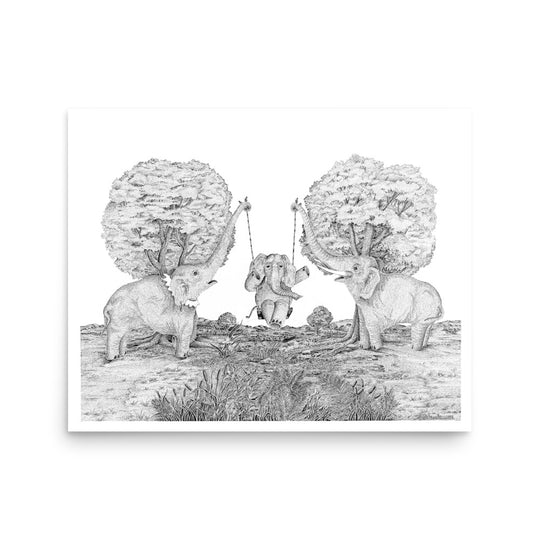 Dick Boak Elephants Poster - Retroactv Merch Inc.