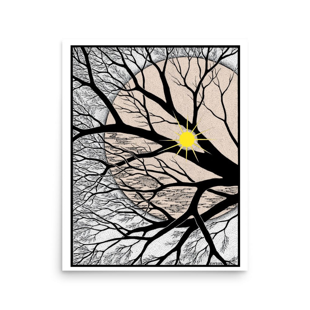 Dick Boak Sun Through Trees Poster - Retroactv Merch Inc.
