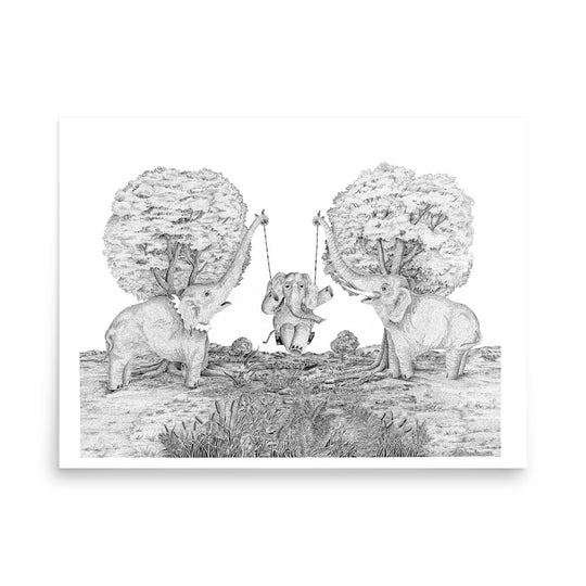 Dick Boak Elephants Poster - Retroactv Merch Inc.