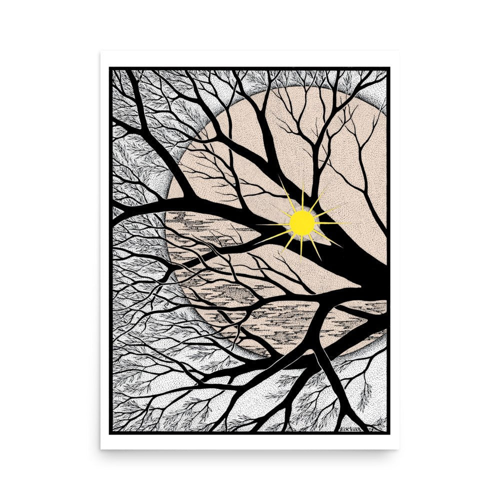 Dick Boak Sun Through Trees Poster - Retroactv Merch Inc.