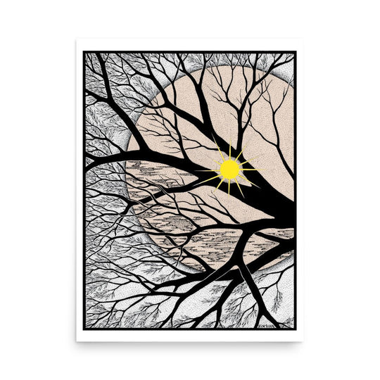 Dick Boak Sun Through Trees Poster - Retroactv Merch Inc.