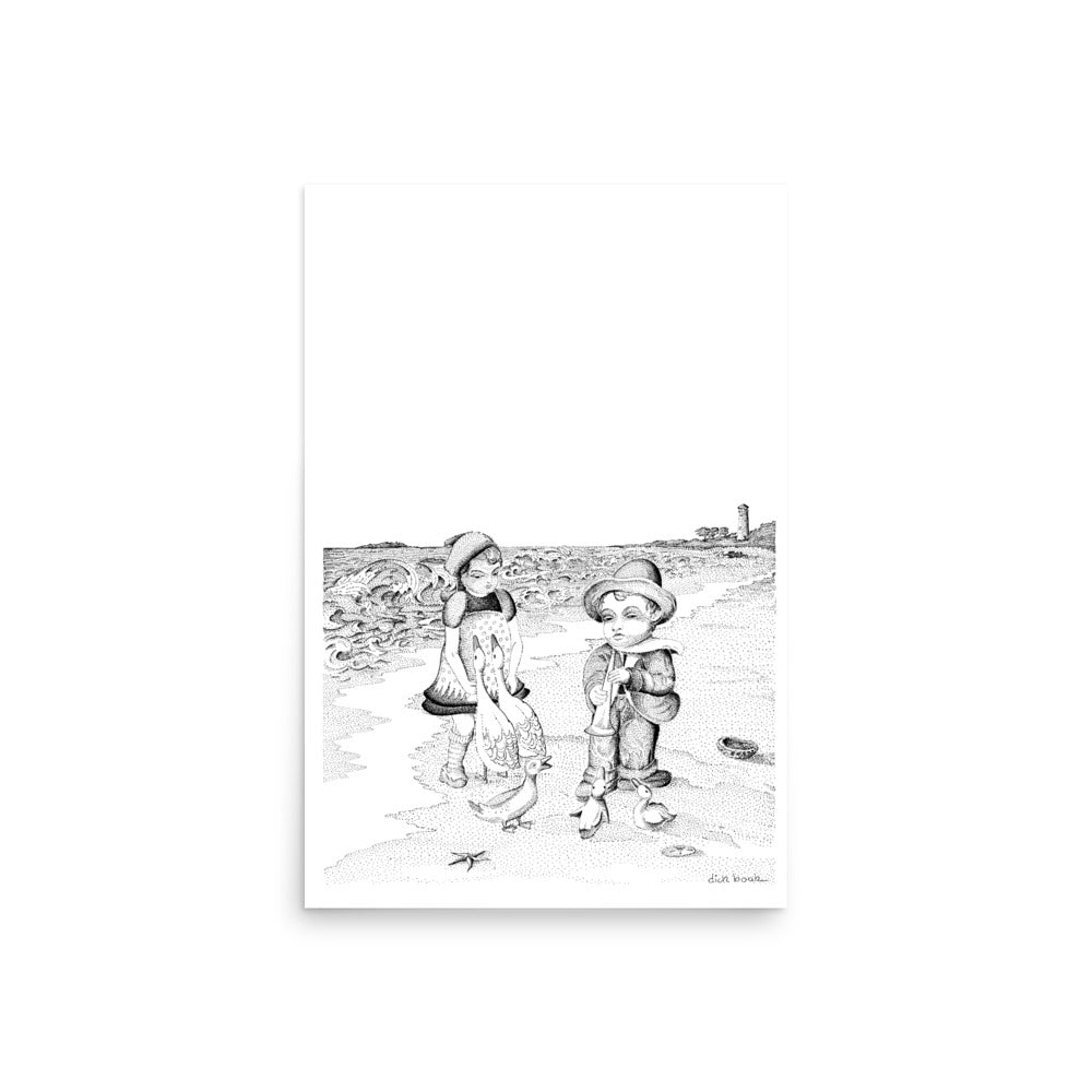 Dick Boak Children On The Beach Poster - Retroactv Merch Inc.