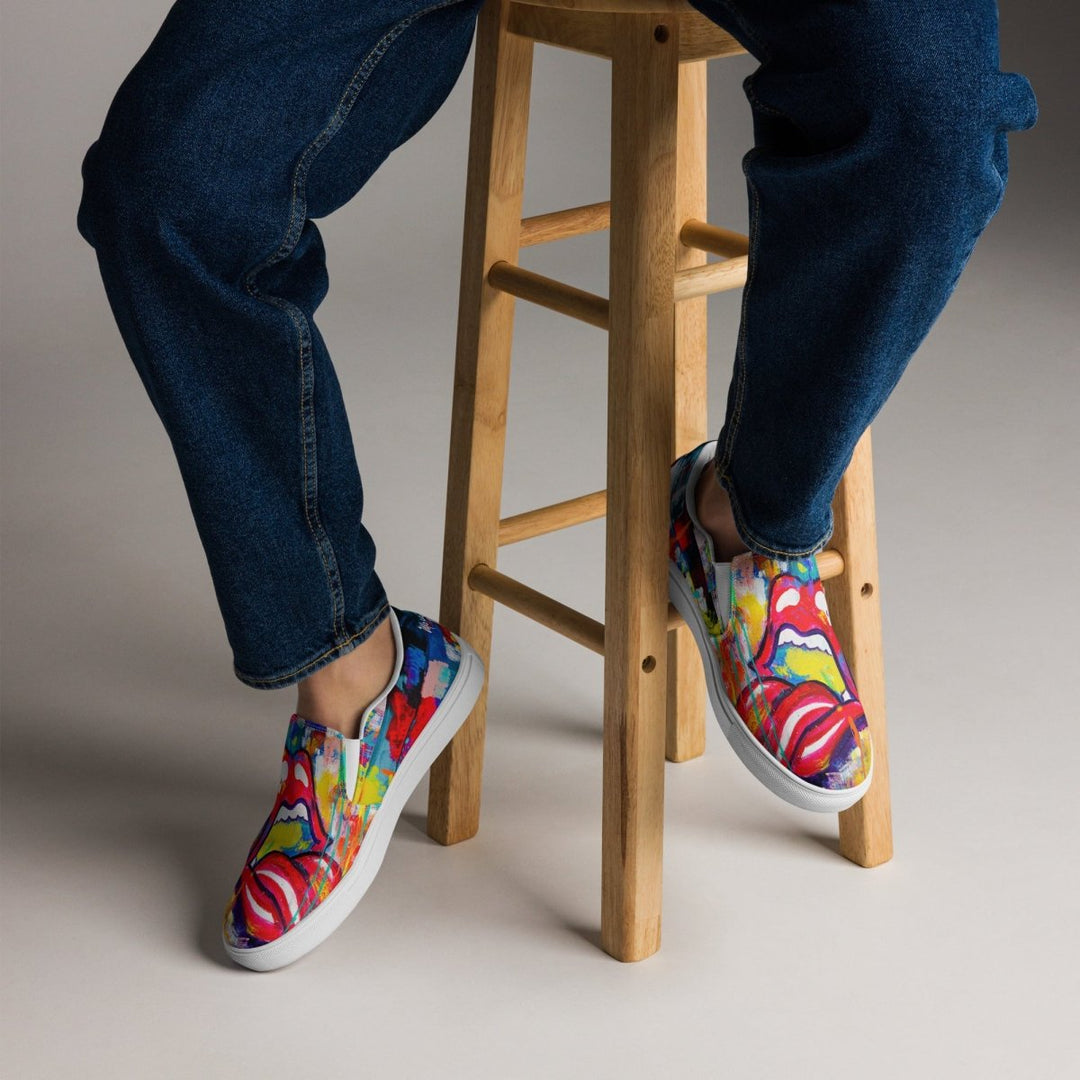High Volume M&T Men’s slip - on canvas shoes - Retroactv Merch Inc.