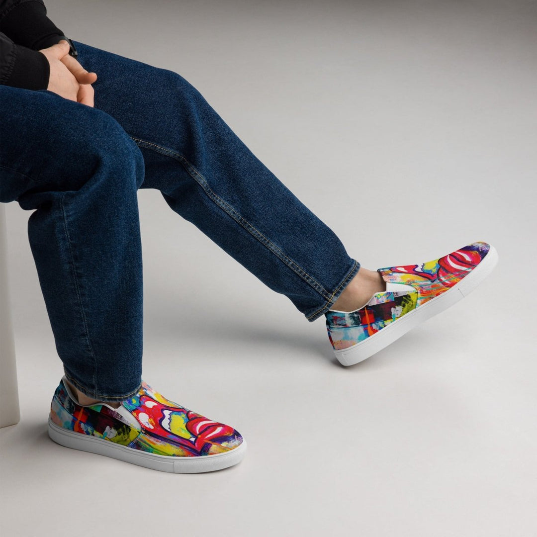 High Volume M&T Men’s slip - on canvas shoes - Retroactv Merch Inc.