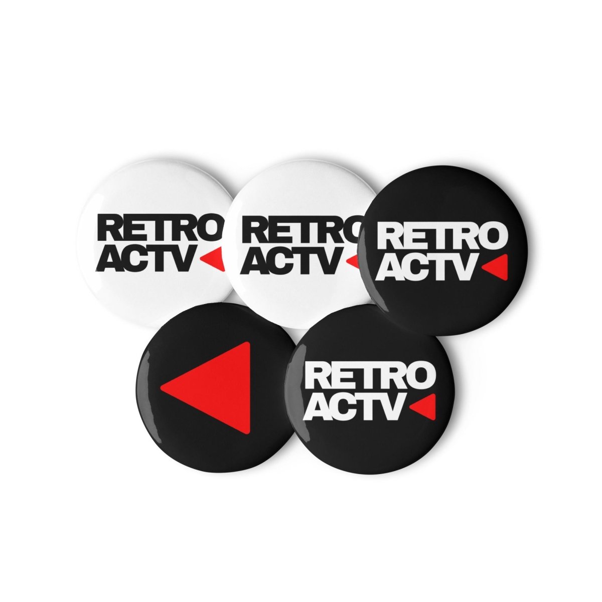 Retroactv set of pin buttons - Retroactv Merch Inc.
