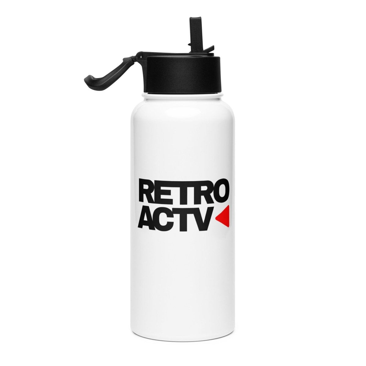 Retroactv stainless steel water bottle with a straw lid - Retroactv Merch Inc.