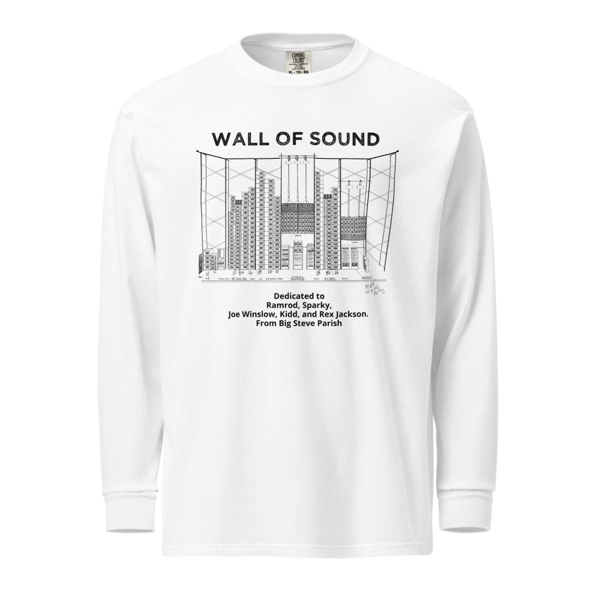 Big Steve Wall of Sound Garment - dyed heavyweight long - sleeve shirt - Retroactv Merch Inc.
