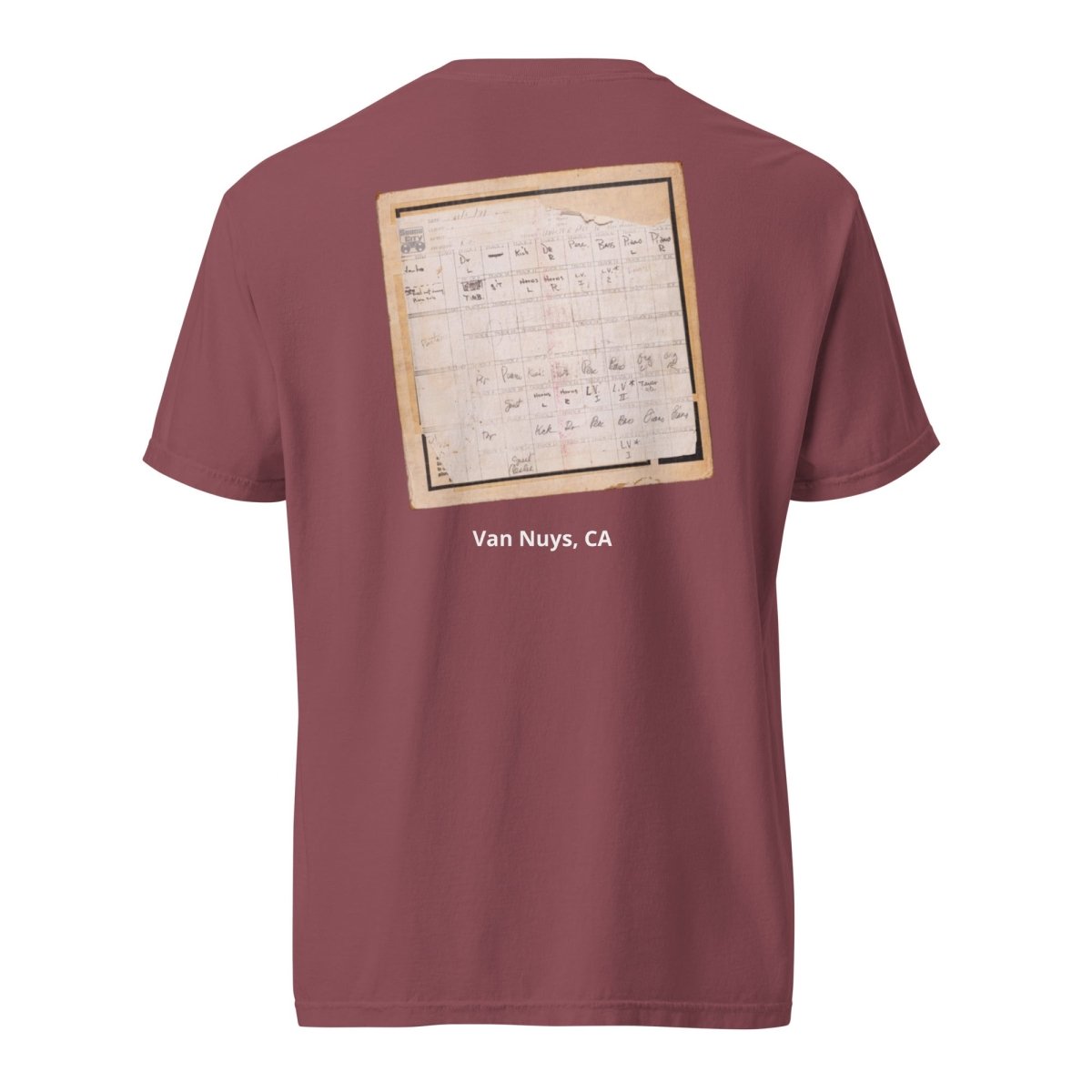 Sound City Track Sheet Unisex garment - dyed heavyweight t-shirt - Retroactv Merch Inc.