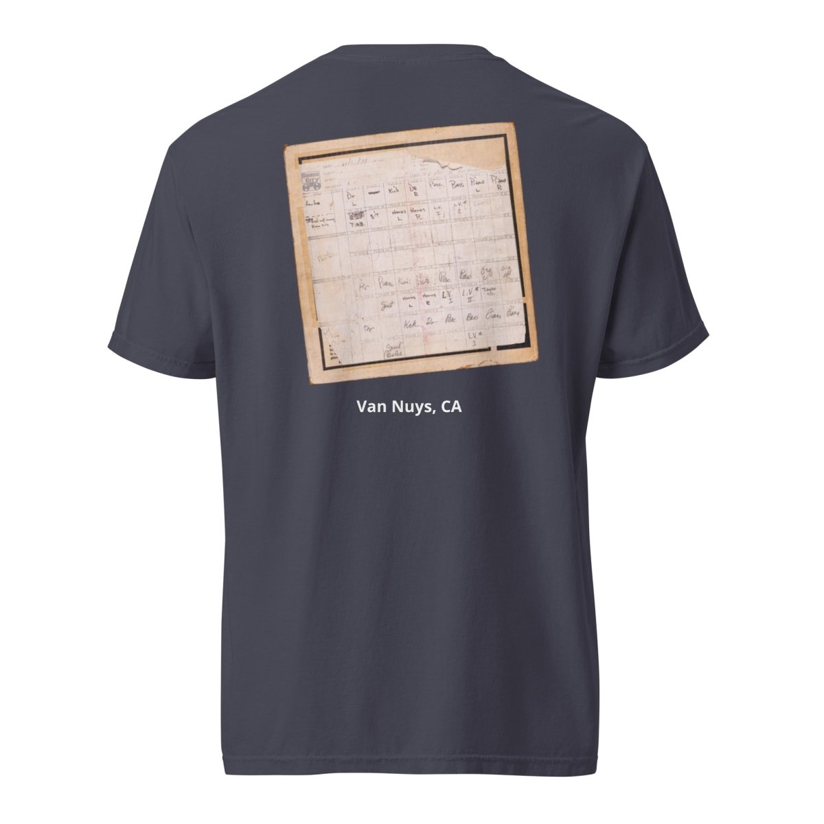Sound City Track Sheet Unisex garment - dyed heavyweight t-shirt - Retroactv Merch Inc.