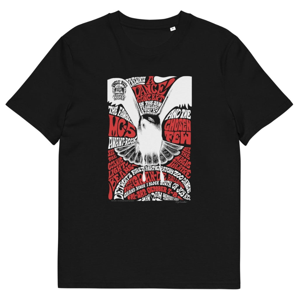 “Seagull” by Gary Grimshaw T-Shirt Unisex organic cotton t-shirt - Black - Retroactv Merch Inc.