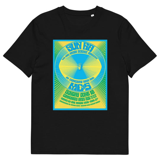 “Sun Ra” by Gary Grimshaw Unisex organic cotton t-shirt - Black - Retroactv Merch Inc.