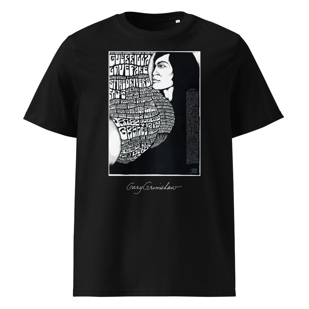Gary Grimshaw Guerrilla Lovefare Unisex organic cotton t-shirt - Retroactv Merch Inc.