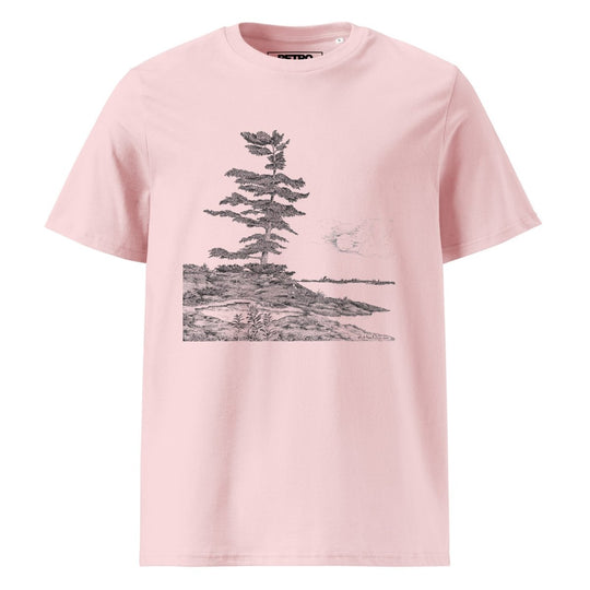 Dick Boak "The West Wind Bends the Pine" Unisex organic cotton t-shirt - Light - Retroactv Merch Inc.