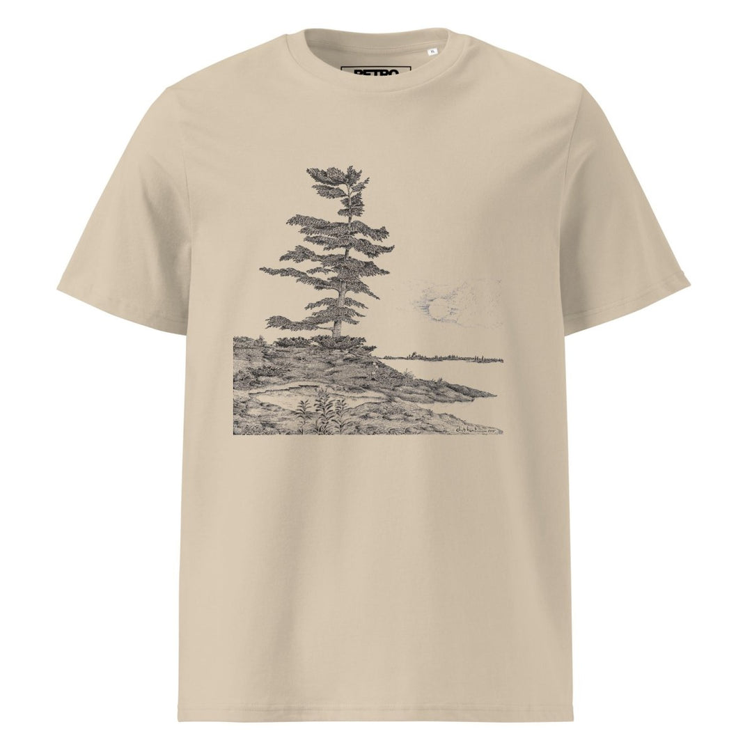Dick Boak "The West Wind Bends the Pine" Unisex organic cotton t-shirt - Light - Retroactv Merch Inc.