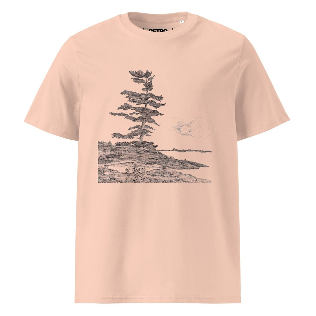 Dick Boak "The West Wind Bends the Pine" Unisex organic cotton t-shirt - Light - Retroactv Merch Inc.