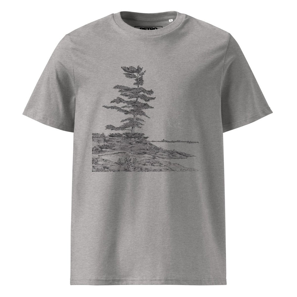 Dick Boak "The West Wind Bends the Pine" Unisex organic cotton t-shirt - Light - Retroactv Merch Inc.