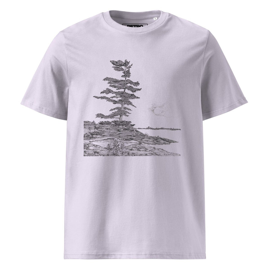 Dick Boak "The West Wind Bends the Pine" Unisex organic cotton t-shirt - Light - Retroactv Merch Inc.