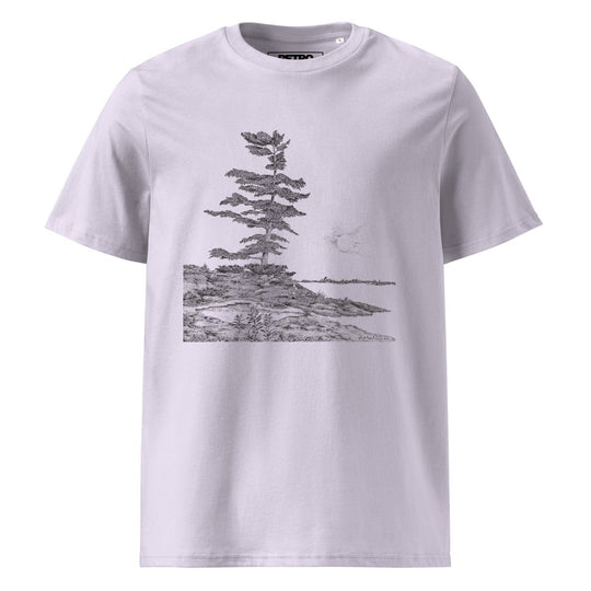 Dick Boak "The West Wind Bends the Pine" Unisex organic cotton t-shirt - Light - Retroactv Merch Inc.