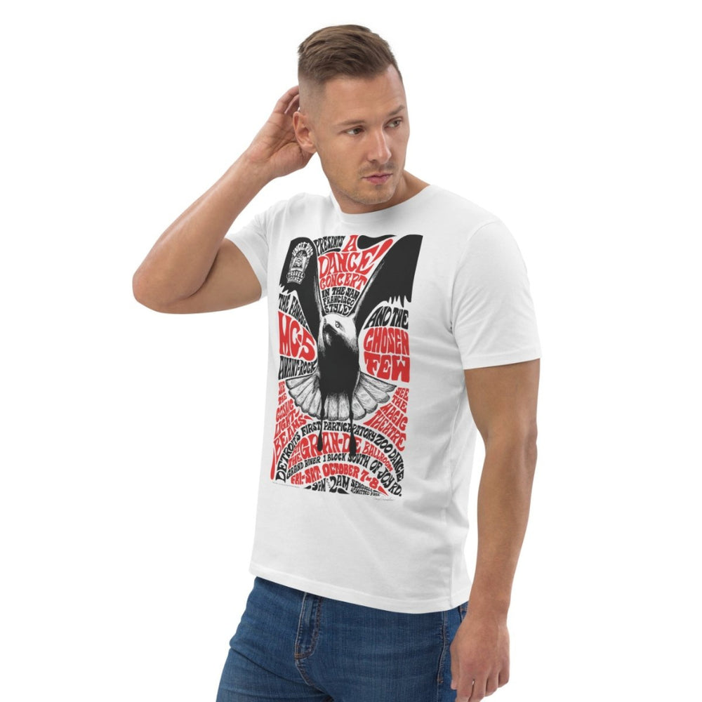 “Seagull” by Gary Grimshaw Unisex organic cotton t-shirt - White - Retroactv Merch Inc.